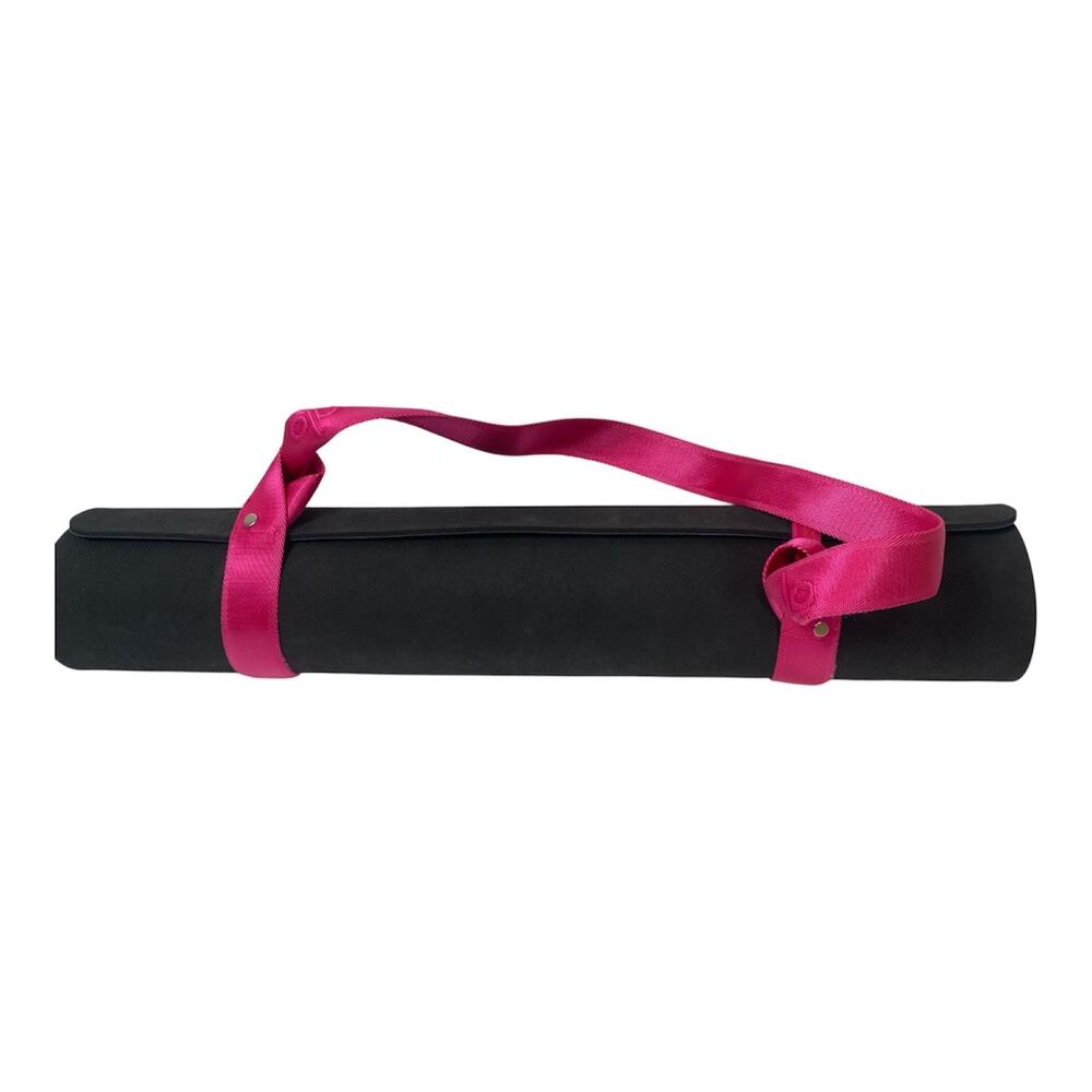 ALO Navy Warrior Yoga Mat Non Slip with Hot Pink Alo Yoga Mat Strap